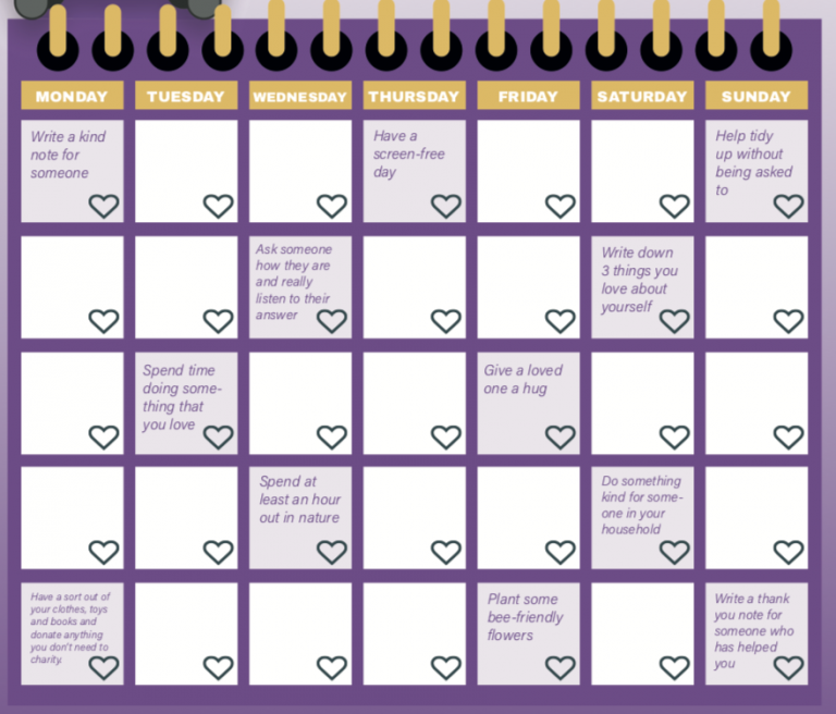 Kindness Calendar for Children School of Kindness