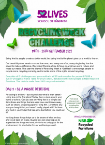 Recycling Week Challenge sheet