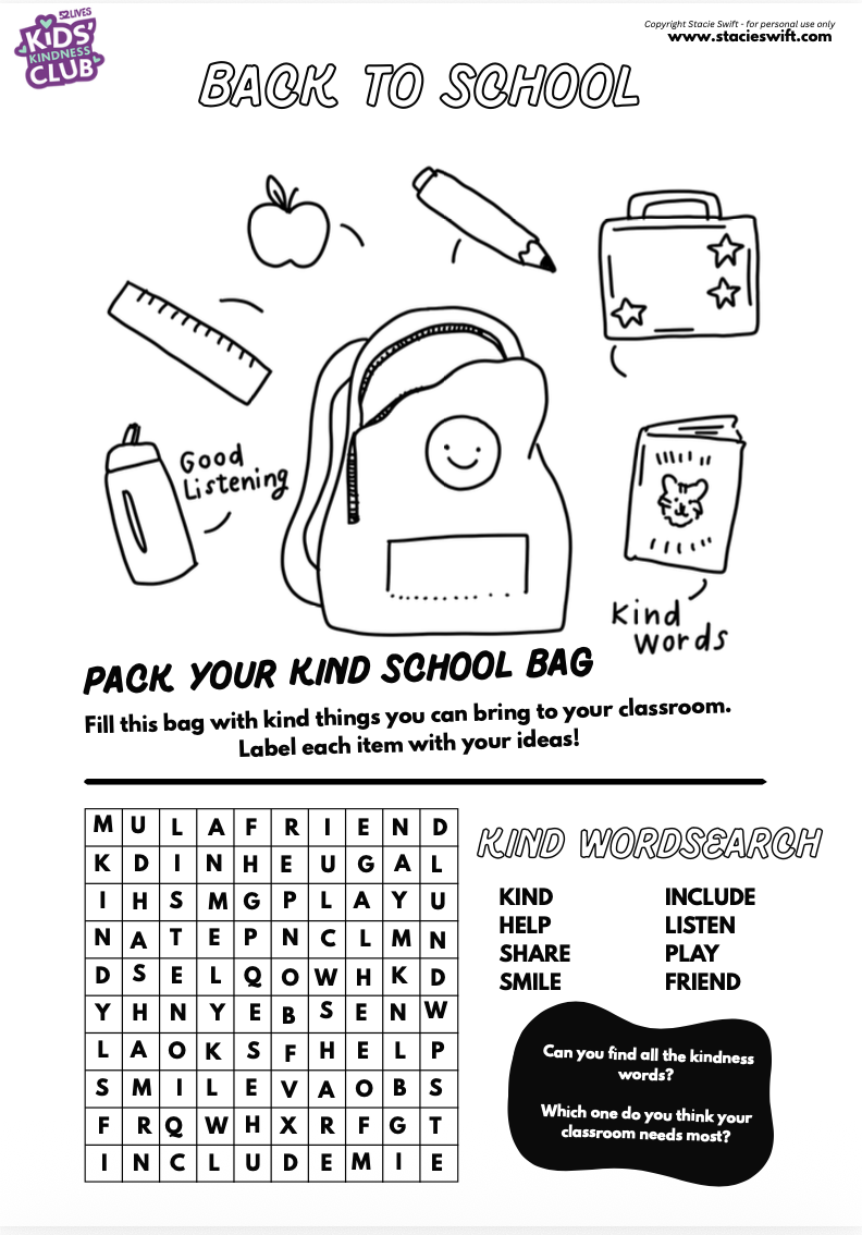 Kindness Bingo Game